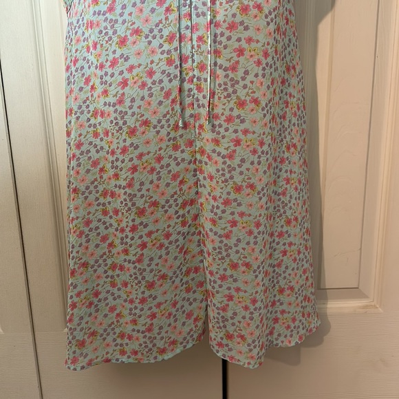 Victoria's Secret Vintage 1990s Y2K Blue Floral Open Front Satin Cami Top Medium - Picture 6 of 16